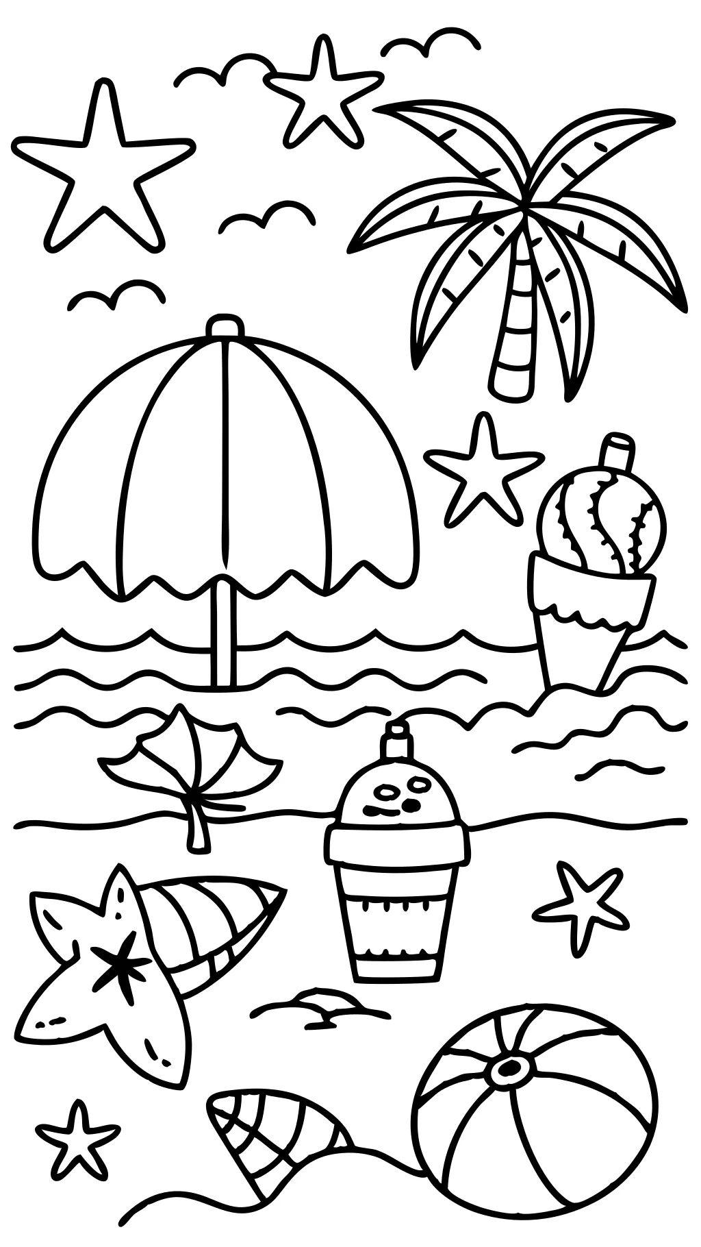 coloriages de plage imprimables